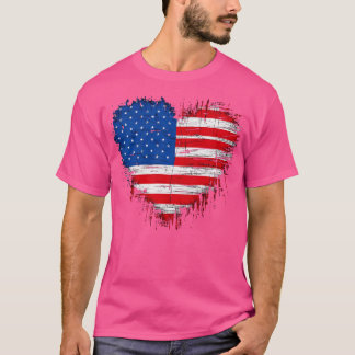4. Juli Illustration mein Herz ist Amerika T-Shirt