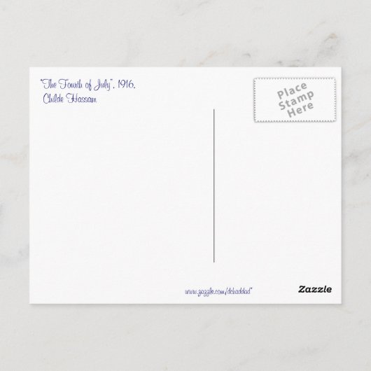 4. Juli in Hassam Postkarte (Rückseite)