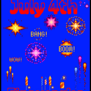 4. Juli in Pixel T-Shirt