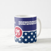 4. Juli Independence Day Monogramm Kaffeetasse (VorderseiteRechts)
