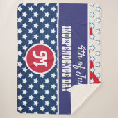 4. Juli Independence Day Monogramm Sherpadecke (Vorderseite)