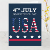 4. Juli, Independence Day USA Card Karte (Gelbe Blume)