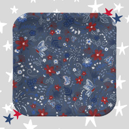 4. Juli, Independence Patriotic Red White Blue Pappteller
