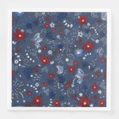 4. Juli, Independence Patriotic Red White Blue Serviette (Vorderseite)