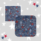 4. Juli, Independence Patriotic Red White Blue Serviette