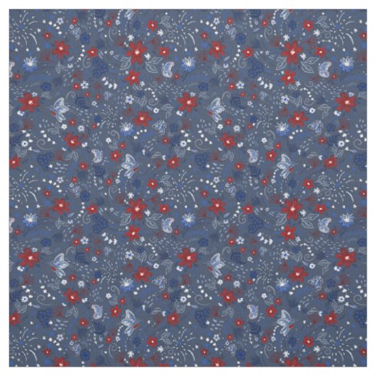 4. Juli, Independence Patriotic Red White Blue Stoff (Muster)