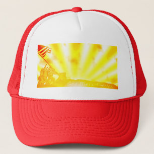 4. Juli Iwo Jima God Bless America Cap Truckerkappe