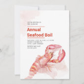 4. Juli Jährliches Meeresfrüchte-Kochen Aquarell-H Einladung (Vorderseite)