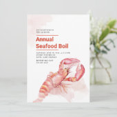 4. Juli Jährliches Meeresfrüchte-Kochen Aquarell-H Einladung (Stehend Vorderseite)