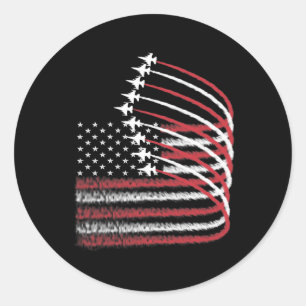 4. Juli Jet American Flag Patriotic USA für mich Runder Aufkleber