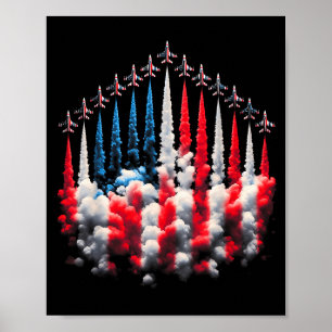 4. Juli Jet Amerikanische Flagge Patriotisches USA Poster