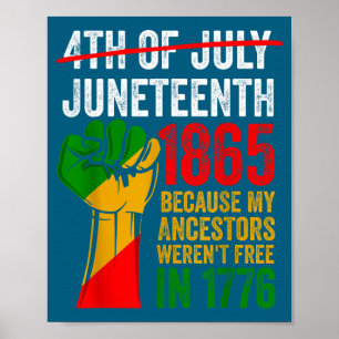 4. Juli Juneteenth 1865 für Männer Frauen - Schwar Poster