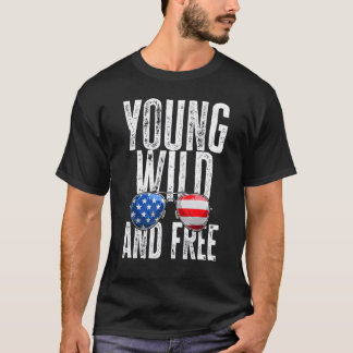 4. Juli Junge wilde und freie Sonnenbrille Patriot T-Shirt
