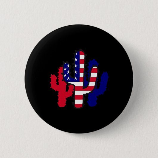 4. Juli Kaktus Serape Frauen Männer Button (Vorderseite)