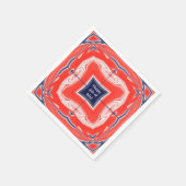 4. Juli Kaleidoskop Red White Blue Serviette (Ecke)