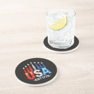 4. Juli-Kampfjets USA Patriotisch Getränkeuntersetzer