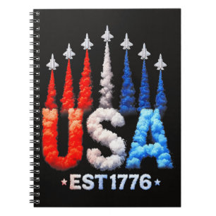 4. Juli-Kampfjets USA Patriotisch Notizblock