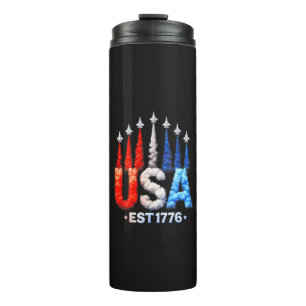 4. Juli-Kampfjets USA Patriotisch Thermosbecher