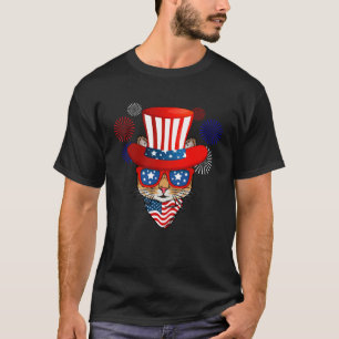 4. Juli Katze für Frauen Katze Männer Kinder Ameri T-Shirt