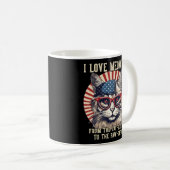 4. Juli Katze I Liebe Meowica Patriotic Katze Kaffeetasse (VorderseiteRechts)