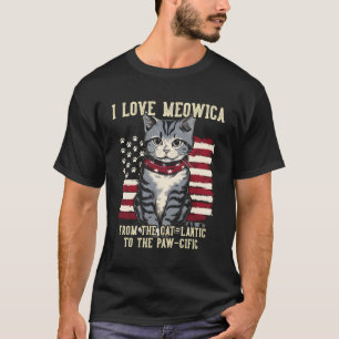 4. Juli Katze Lover I Liebe Meowica Patriotic Katz T-Shirt