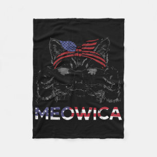 4. Juli Katze Meowica USA-Bandana patriotische Mäd Fleecedecke