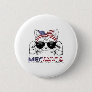 4. Juli Katzen-Meowica-USA-Bandana-Patriotinnen Button