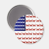 4. Juli Katzenflagge Rot Weiß und Blau Magnet (Vorderseite/Rückseite)