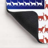 4. Juli Katzenflagge Rot Weiß und Blau Mousepad (Ecke)