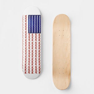 4. Juli Katzenflagge Rot Weiß und Blau Skateboard