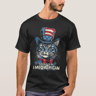 4. Juli Katzenliebhaber, Stolz ein Meow-ricaner zu T-Shirt