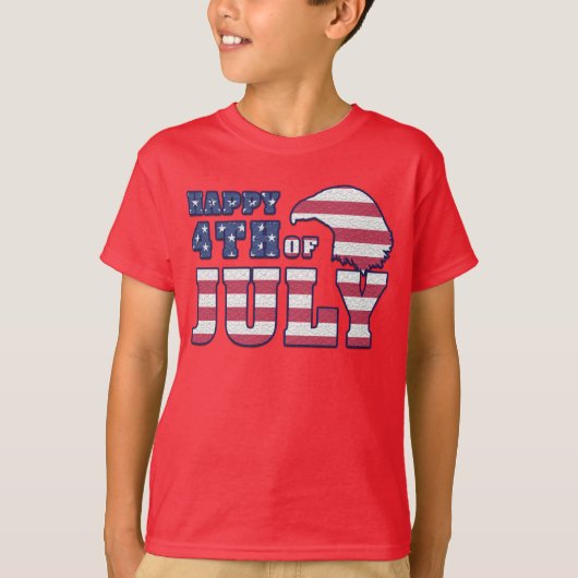 4. Juli Kids Red T Shirt (Vorderseite)