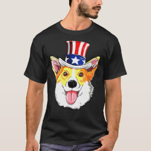 4. Juli Kinder Jungs amerikanische Flagge Corgi T-Shirt