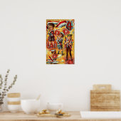 4. Juli - Kinder mit Fireworks Poster (Küche)