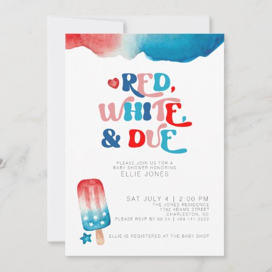 4. Juli Kinderdusche Einladung (Vorderseite)