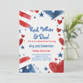 4. Juli Kinderdusche Einladung 4. Juli Dusche (Stehend Vorderseite)