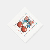 4. Juli-Kirschen-Bogen 250. Jubiläum Serviette (Ecke)