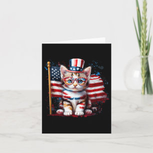4. Juli Kitty Cat American Flag America Usa Ca Karte