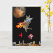 4. Juli Kitty Karte (Gelbe Blume)