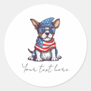 4. Juli Klassischer Rundsticker für Hunde Runder Aufkleber