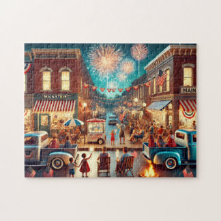 4. Juli Kleinstadt Vintage Americana Puzzle