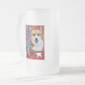 4. Juli Kracher - Corgi - Owen Mattglas Bierglas (Vorderseite Links)