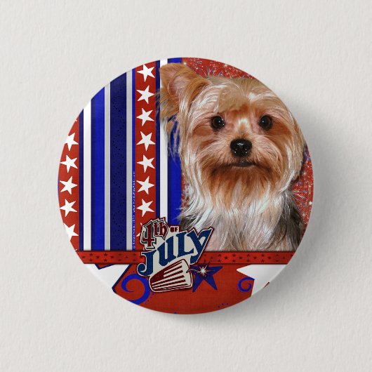 4. Juli Kracher - Yorkshire Terrier Button (Vorderseite)