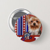 4. Juli Kracher - Yorkshire Terrier Button (Vorne & Hinten)