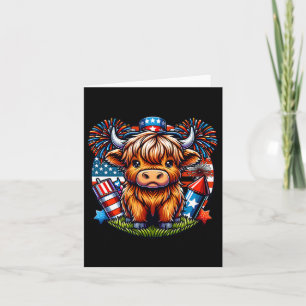 4. Juli Kuh Patriotischer Niedlicher Kuh Bauer Karte