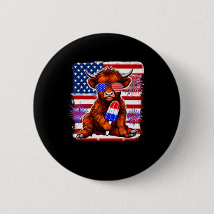 4. Juli Kuh Popsicle Feuerwerk USA Button