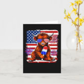 4. Juli Kuh Popsicle Feuerwerk USA Karte (Gelbe Blume)