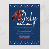 4. Juli kühne Moderne Feuerwerke USA Patriotic Einladungspostkarte (Vorderseite)