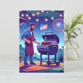 4. Juli Kundenspezifisches Party für Cookies Einladung (Stehend Vorderseite)