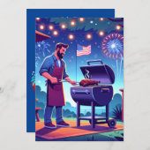 4. Juli Kundenspezifisches Party für Cookies Einladung (Vorne/Hinten)